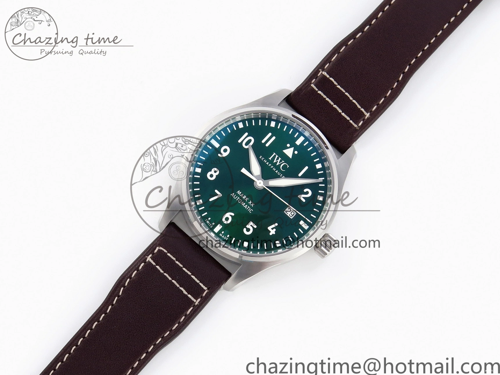 MIROTIME 0514 Pilot Mark XX IW328205 ZF 1:1 Best Edition Green Dial on Brown Leather Strap A UrbanStyle 7029